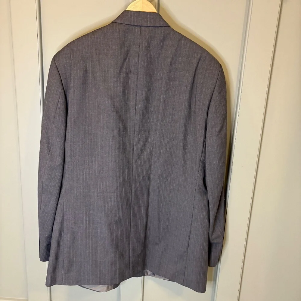 Oscar de la Renta Men's Wool Blazer Gray Blue 44R‎ 2 Button Single Breasted